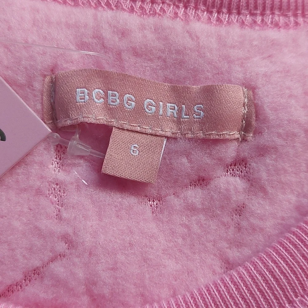 BCBG Girls set of 3 piece plush leggings top pullover‎ pink size 6